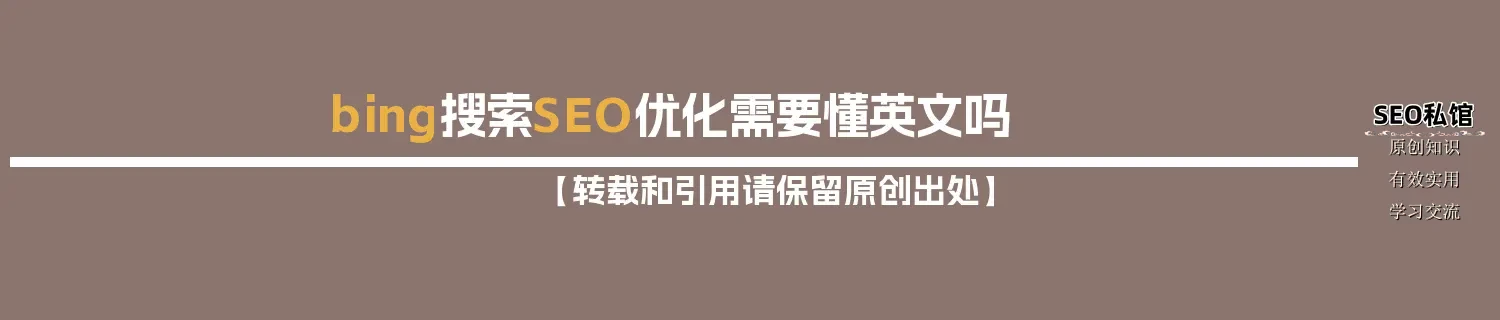 bing搜索SEO优化需要懂英文吗