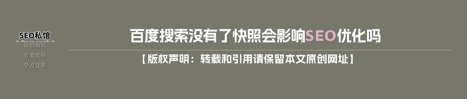 百度搜索没有了快照会影响SEO优化吗