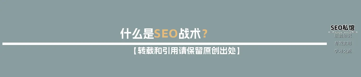 什么是SEO战术？