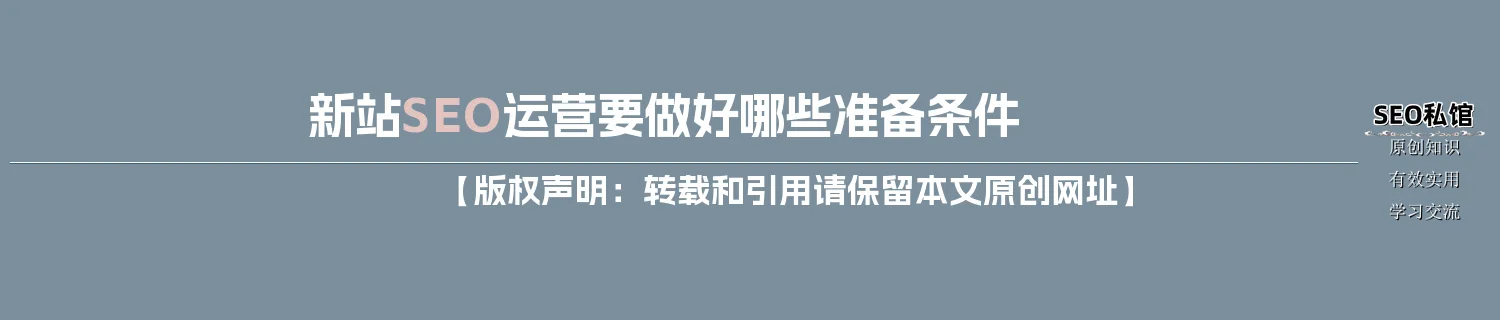 新站SEO运营要做好哪些准备条件