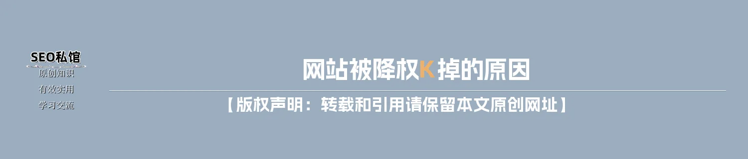 网站被降权K掉的原因 网站被降权K掉的原因