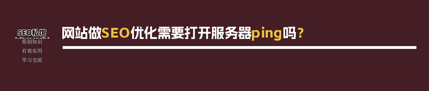 网站做SEO优化需要打开服务器ping吗？