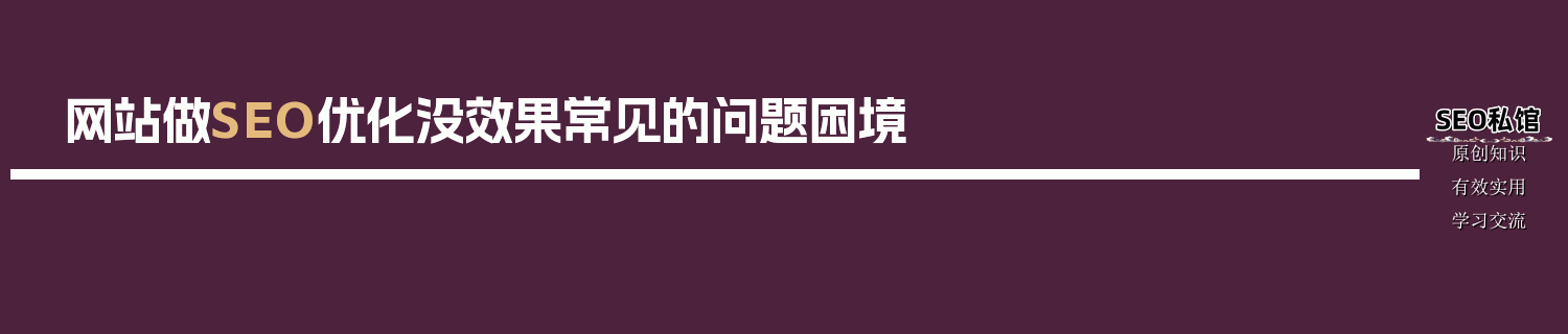 网站做SEO优化没效果常见的问题困境