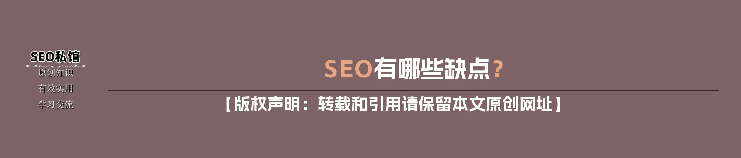 SEO有哪些缺点? SEO有哪些缺点?
