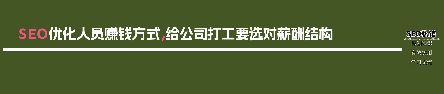 SEO优化人员赚钱方式，给公司打工要选对薪酬结构