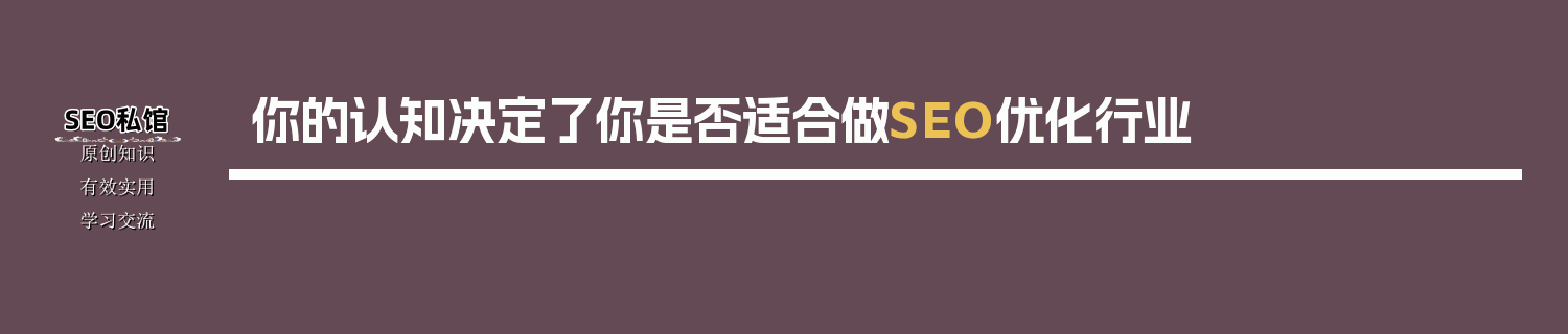 你的认知决定了你是否适合做SEO优化行业