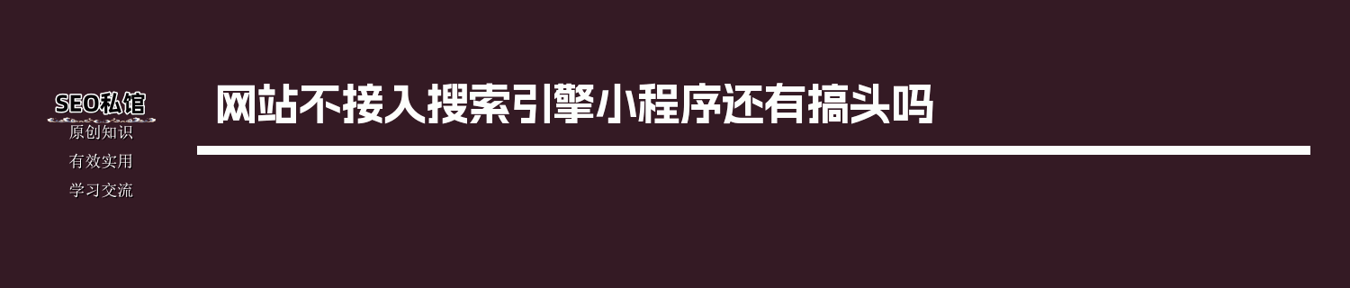 网站不接入搜索引擎小程序还有搞头吗