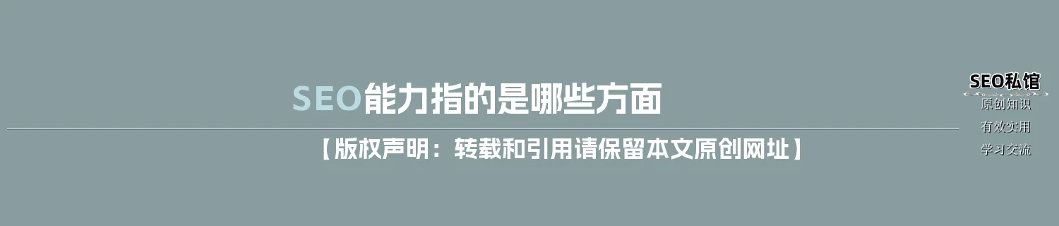 SEO能力指的是哪些方面