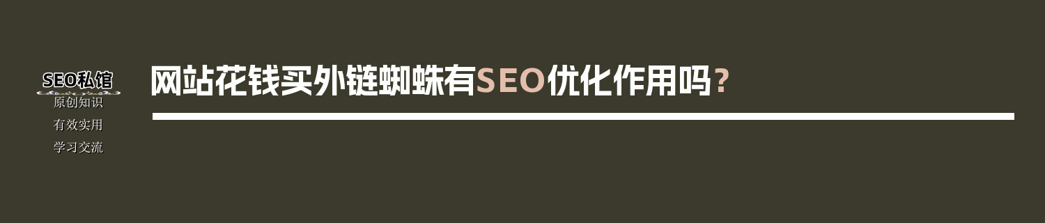 网站花钱买外链蜘蛛有SEO优化作用吗？