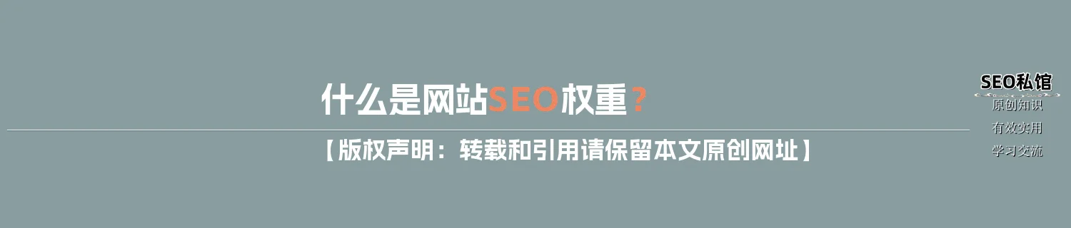 什么是网站SEO权重？