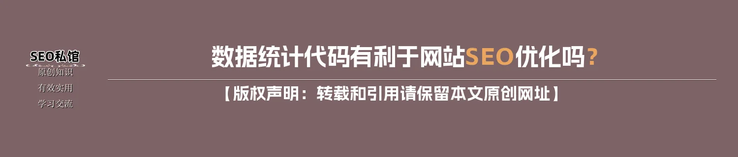 数据统计代码有利于网站SEO优化吗？