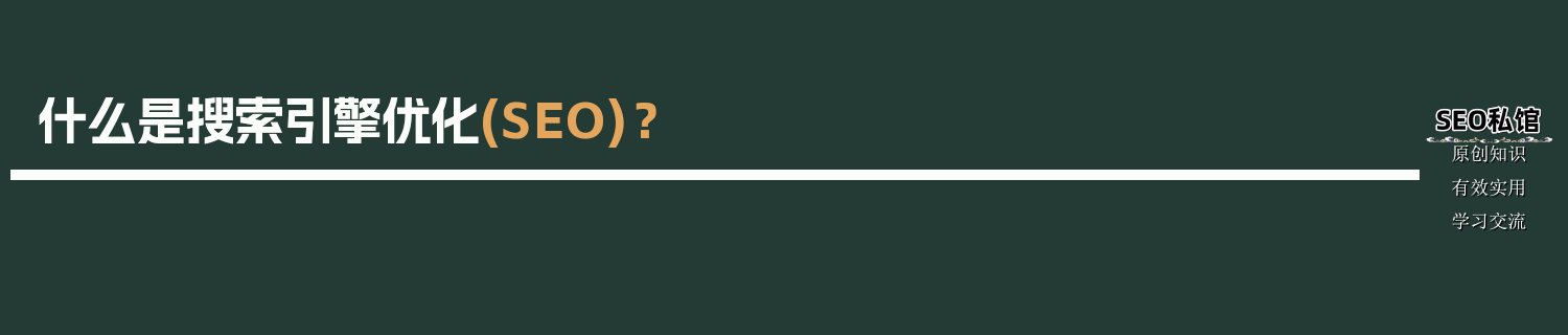 什么是搜索引擎优化(SEO)？