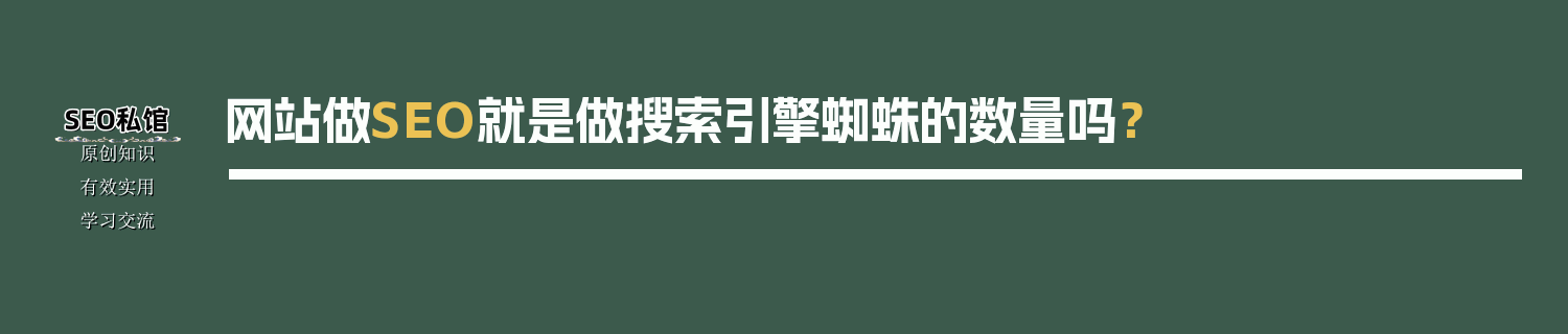 网站做SEO就是做搜索引擎蜘蛛的数量吗？