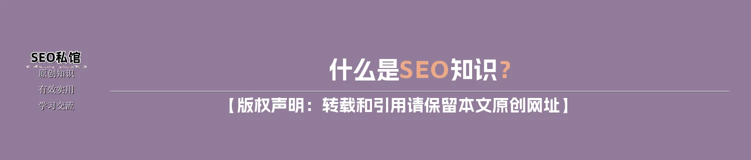 什么是SEO知识？