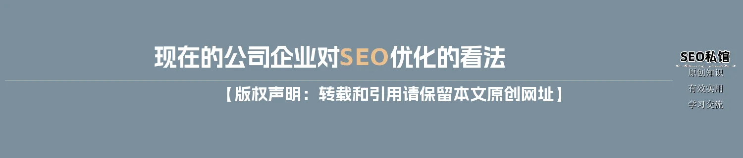 现在的公司企业对SEO优化的看法 现在的公司企业对SEO优化的看法