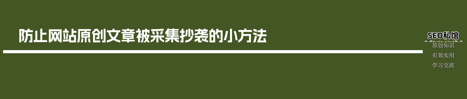 防止网站原创文章被采集抄袭的小方法