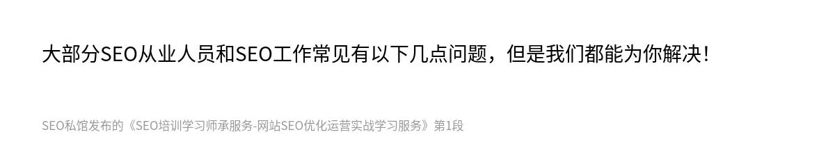 SEO培训学习师承服务-网站SEO优化运营实战学习服务 - 第1张图