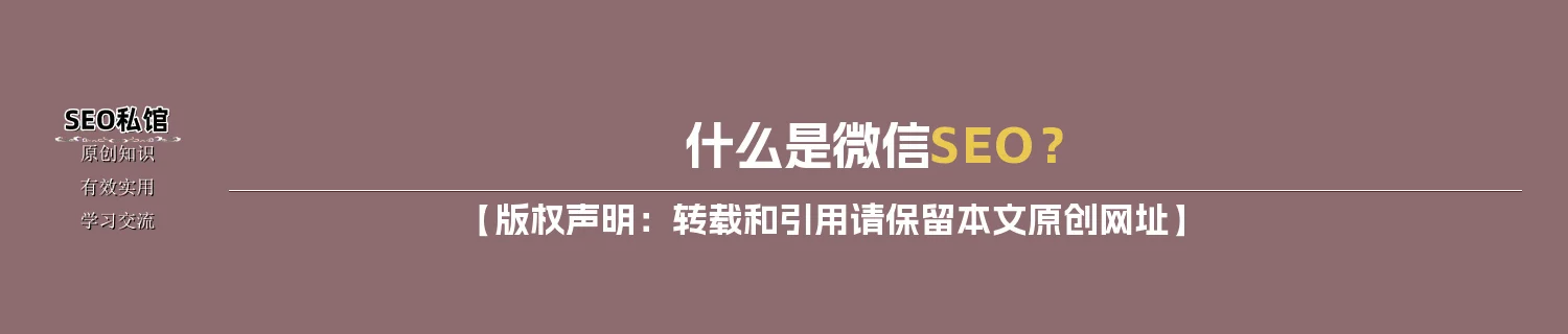 什么是微信SEO? 什么是微信SEO?