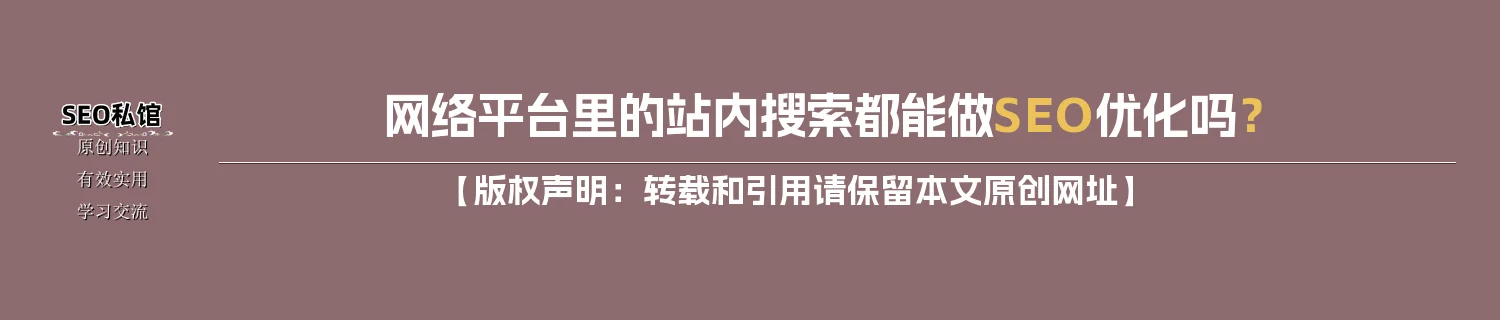 网络平台里的站内搜索都能做SEO优化吗？
