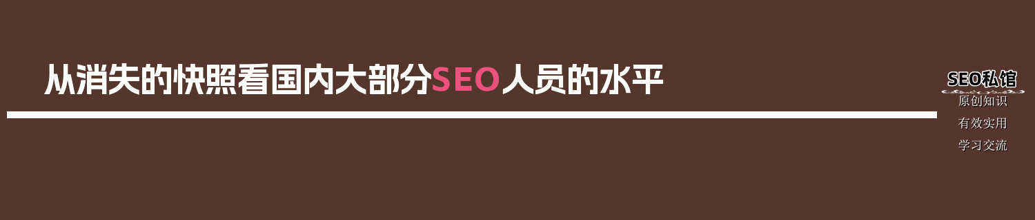 从消失的快照看国内大部分SEO人员的水平