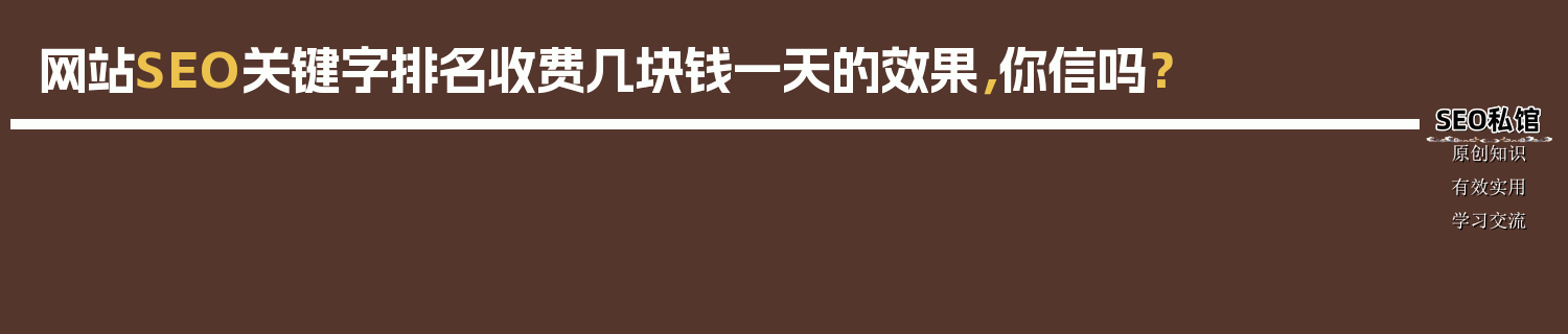 网站SEO关键字排名收费几块钱一天的效果，你信吗？