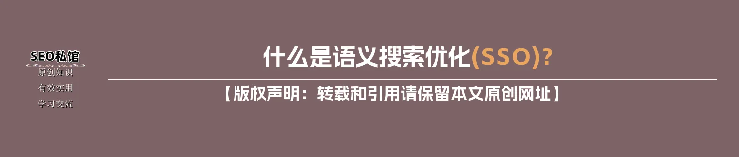 什么是语义搜索优化(SSO)?