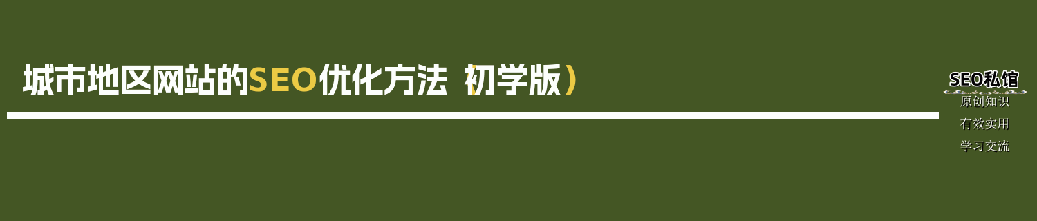 城市地区网站的SEO优化方法（初学版）