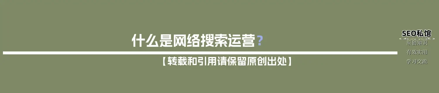 什么是网络搜索运营? 什么是网络搜索运营?