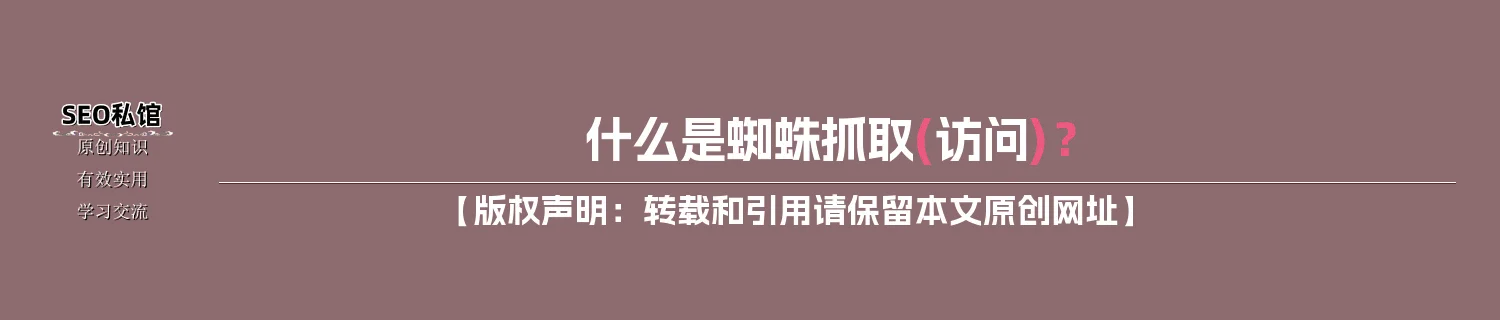什么是蜘蛛抓取(访问)？