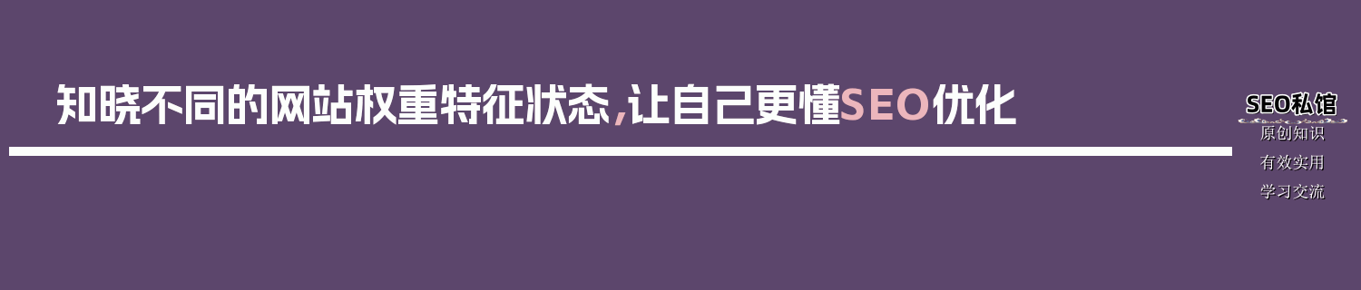 知晓不同的网站权重特征状态，让自己更懂SEO优化