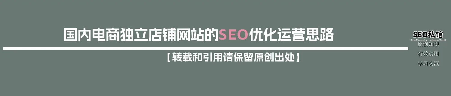 国内电商独立店铺网站的SEO优化运营思路