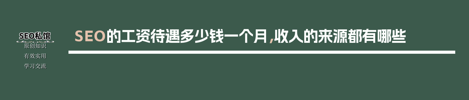 SEO的工资待遇多少钱一个月，收入的来源都有哪些