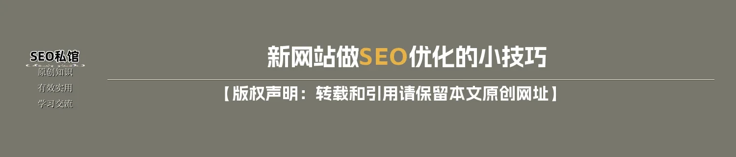 新网站做SEO优化的小技巧