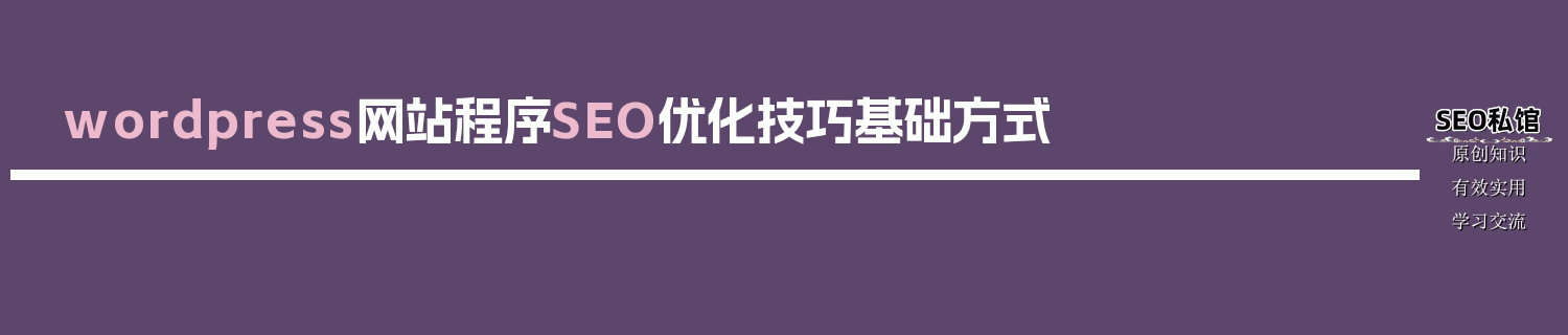 wordpress网站程序SEO优化技巧基础方式