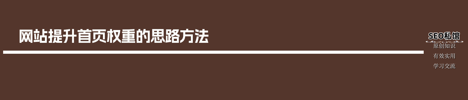 网站提升首页权重的思路方法