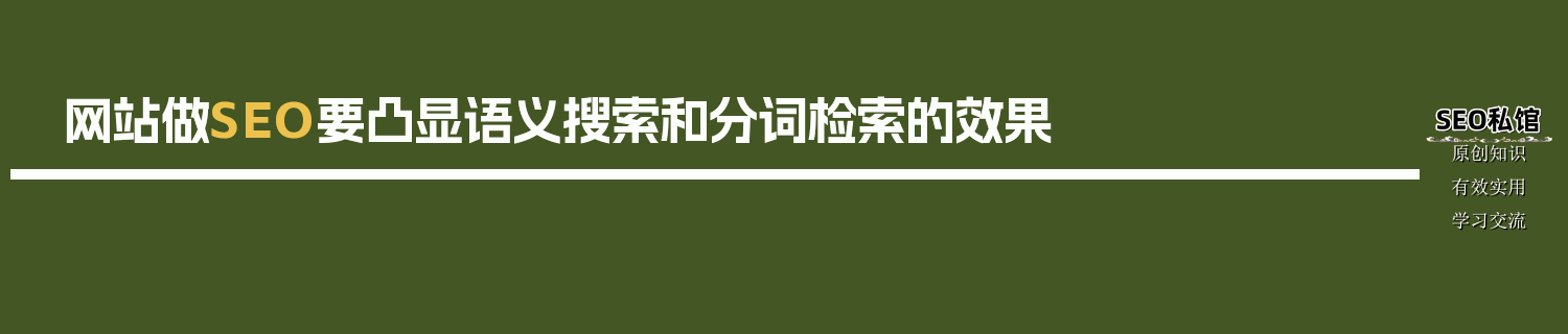 网站做SEO要凸显语义搜索和分词检索的效果