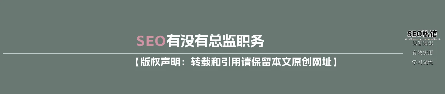 SEO有没有总监职务
