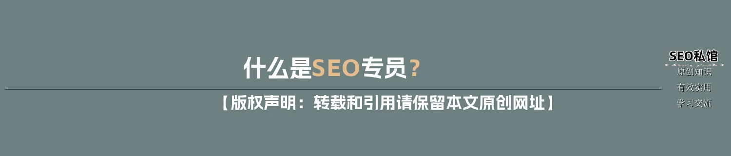 什么是SEO专员？