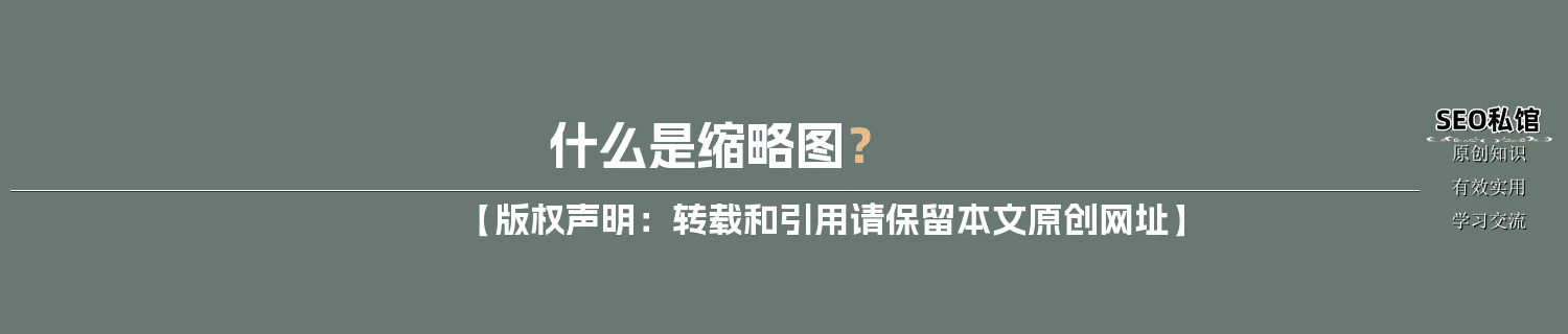 什么是缩略图？