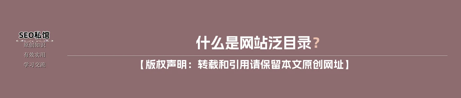 什么是网站泛目录？